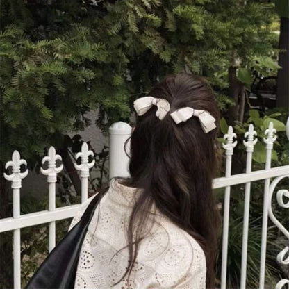 Bow Faux Pearl Hair Clip