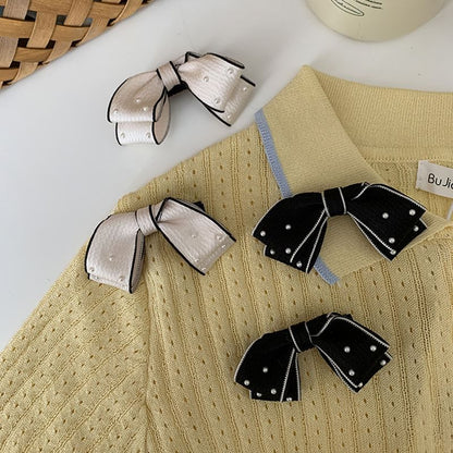 Bow Faux Pearl Hair Clip