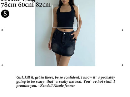 Distressed Low-Rise Denim Skirt