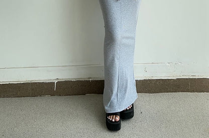 Drawstring-Waist Maxi Pencil Skirt