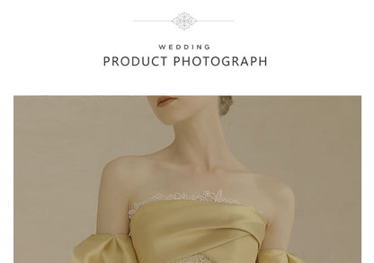 Evening Sheath Sleeves Bow Strapless Trained Arm Back Lace + Gown Set: