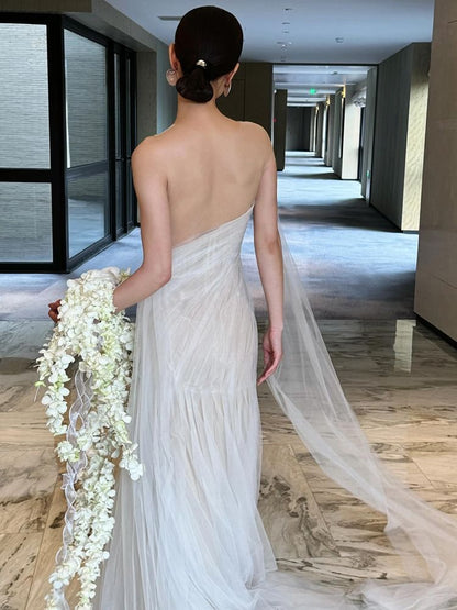 Shoulder Sheath Dress Tulle One Evening