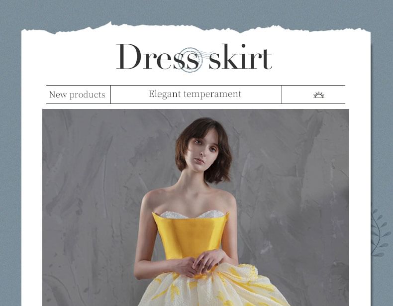 Evening A-Line Gown Print Strapless Floral