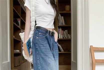 Mid Rise Washed Denim Jorts