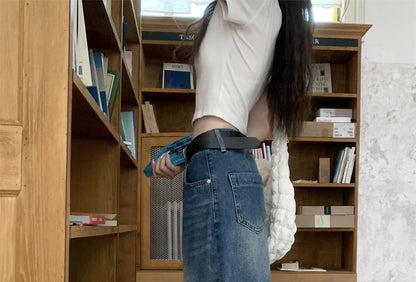 Mid Rise Washed Denim Jorts