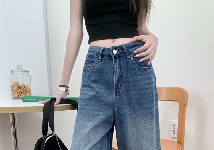 Mid Rise Washed Denim Jorts