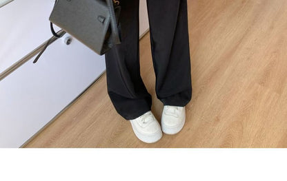 High Waist Striped Pleated Wide Leg Suit Pants