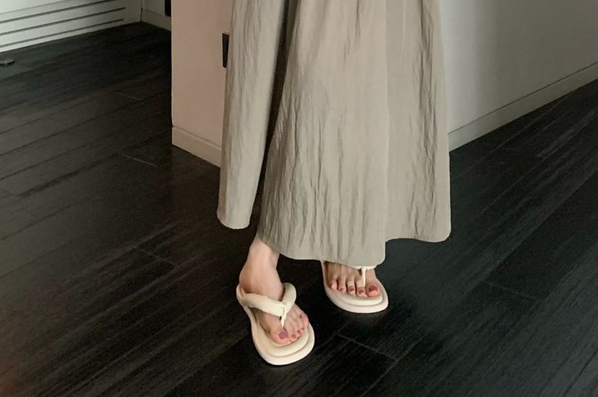 Elastic Waist Plain Maxi A-Line Skirt