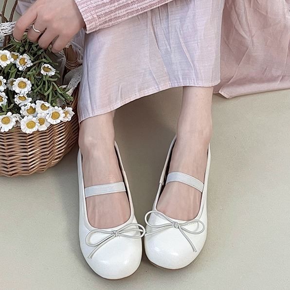 Bow Chunky Heel Mary Jane Shoes