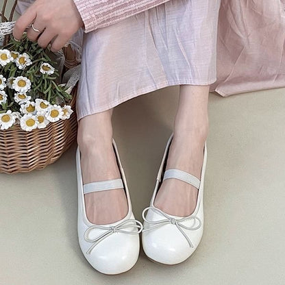 Bow Chunky Heel Mary Jane Shoes