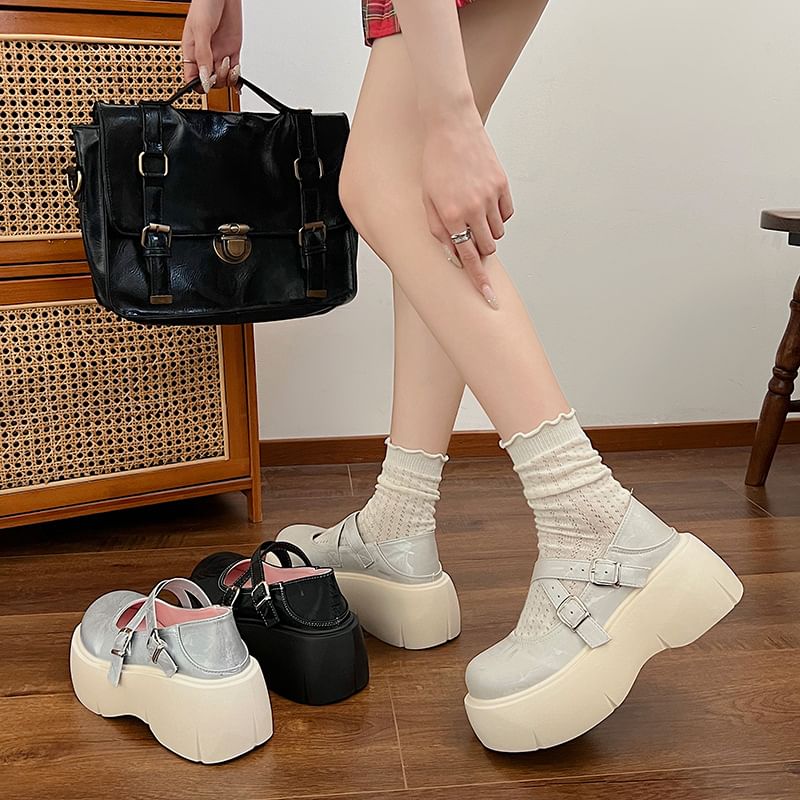 Shoes Cross Strap Jane Platform Mary