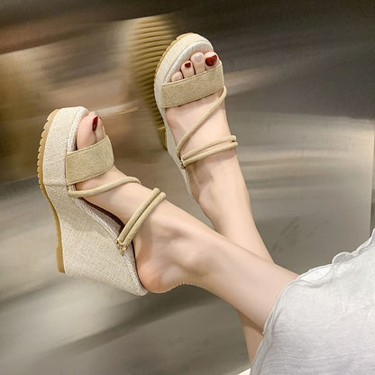Platform Wedge Strappy Sandals Slide