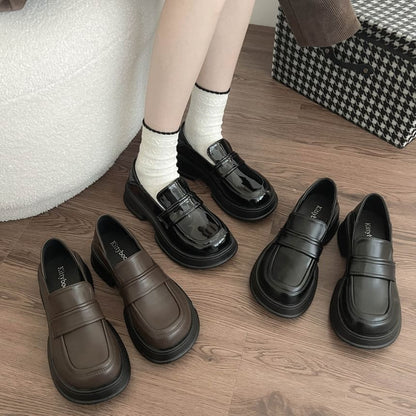 Heel Platform Loafers Chunky