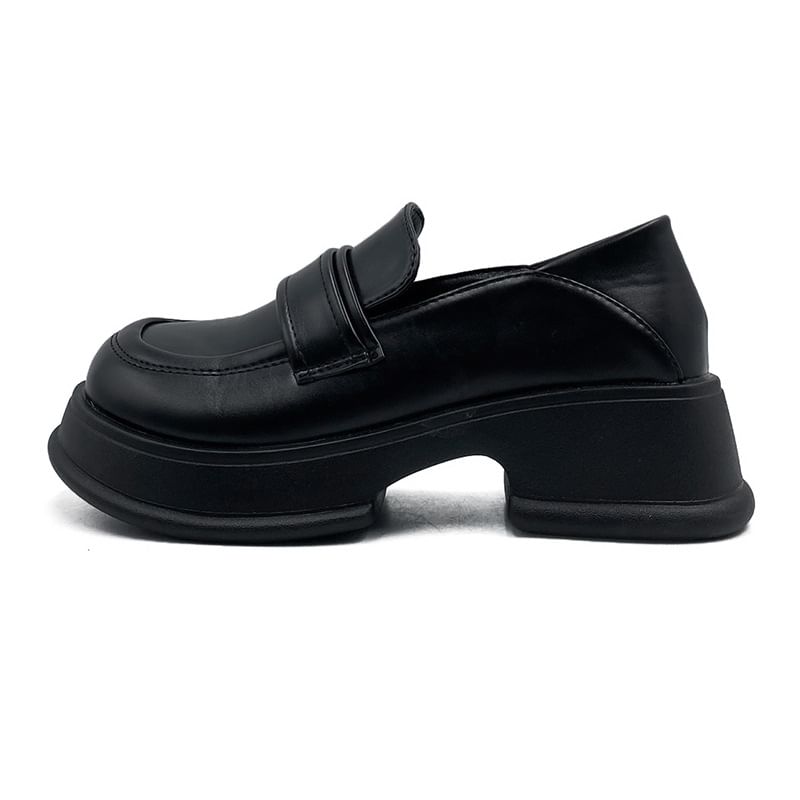 Heel Platform Loafers Chunky
