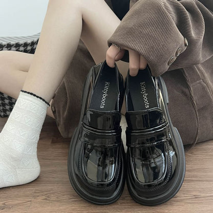 Heel Platform Loafers Chunky