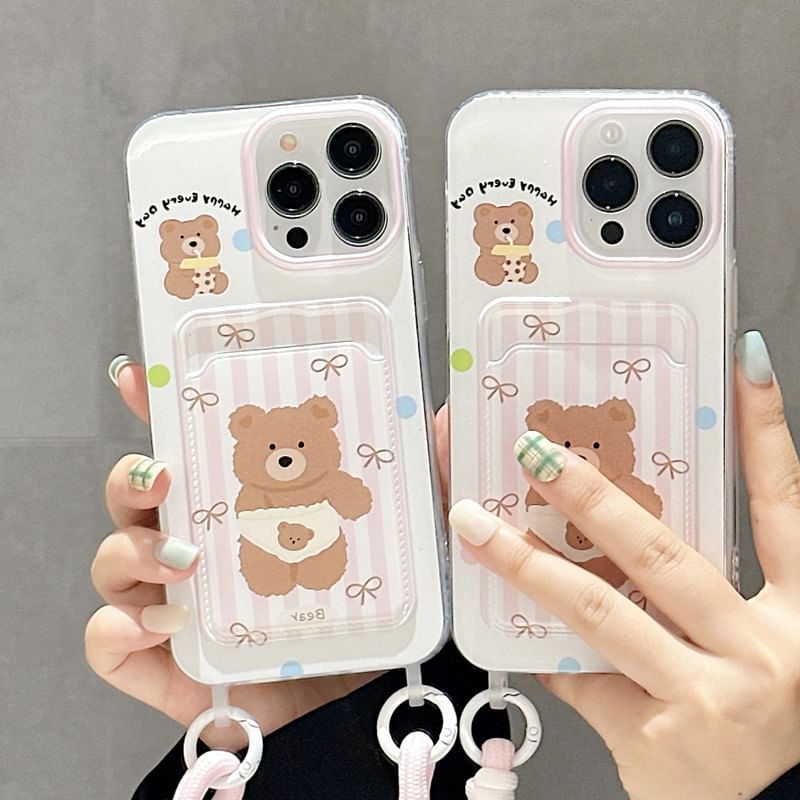Card Bear Case Phone Holder Strap