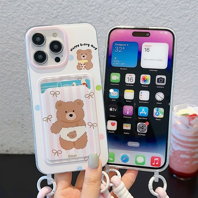 Card Bear Case Phone Holder Strap