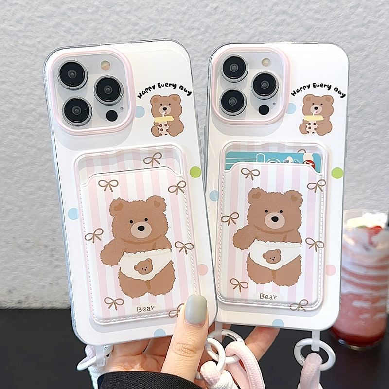 Card Bear Case Phone Holder Strap