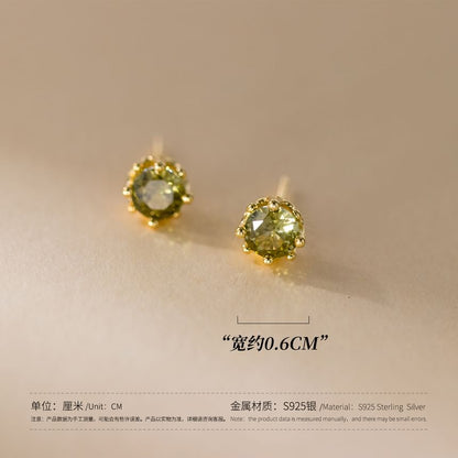 925 Sterling Silver Rhinestone Stud Earring