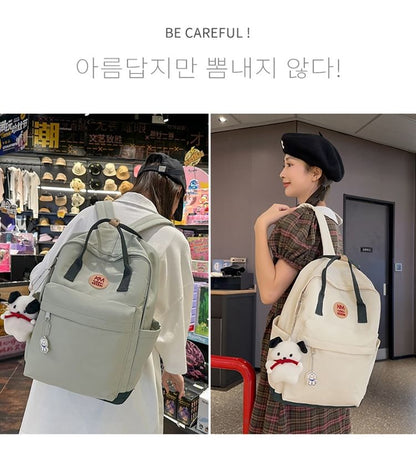 Applique Multi-Pocket Backpack