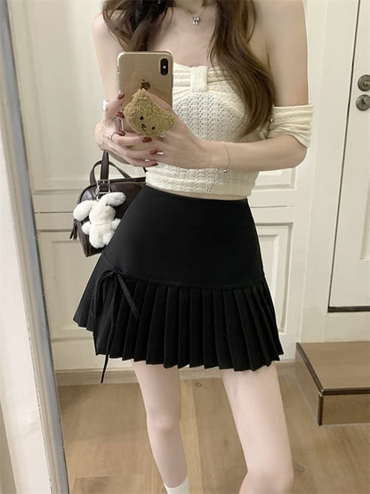 Elevated Pleated A-Line Mini Skirt