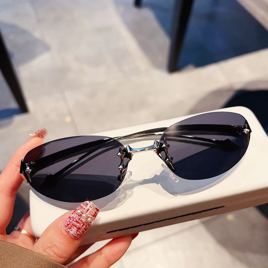 Oval Rimless Sunglasses