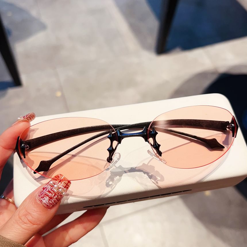 Oval Rimless Sunglasses