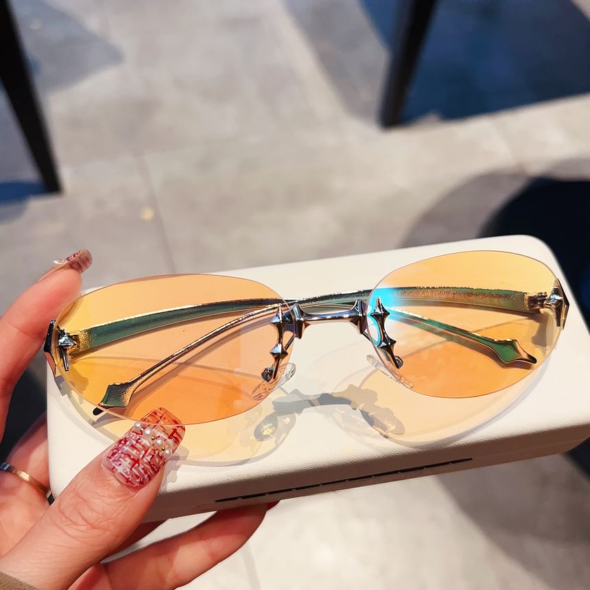Oval Rimless Sunglasses