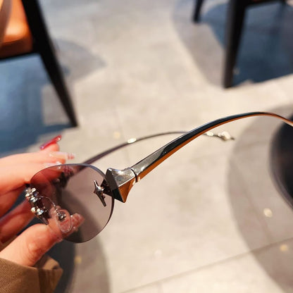 Oval Rimless Sunglasses