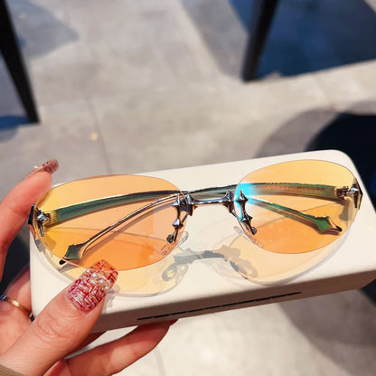 Oval Rimless Sunglasses
