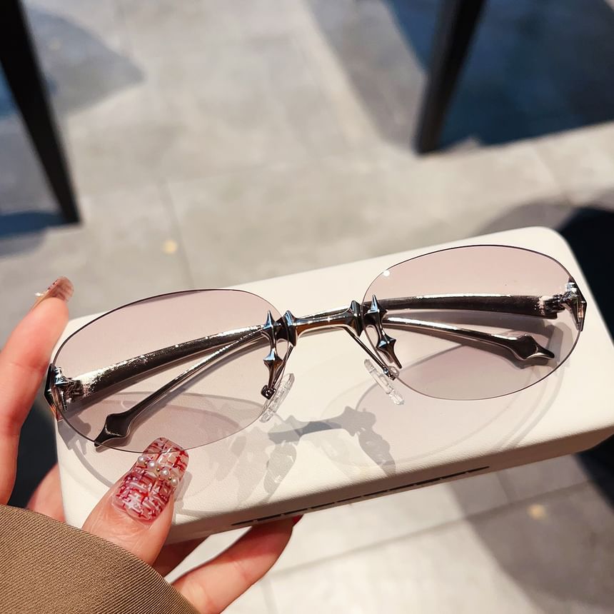 Oval Rimless Sunglasses