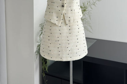 Tweed Vest and High-Waist Mini Skirt Set