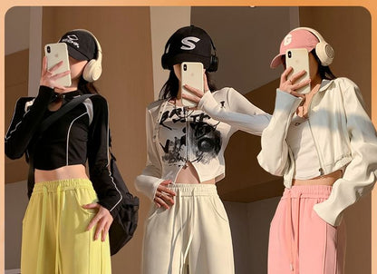 High Waist Plain Wide Leg Sweatpants