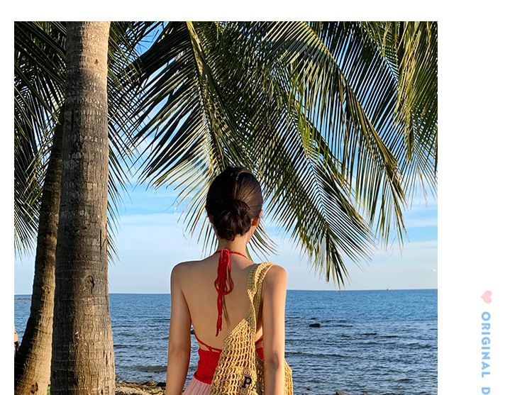 Halter Striped Maxi Sundress