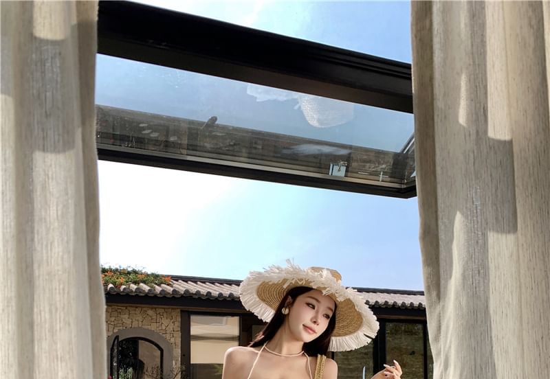 Strapless Plaid Maxi A-Line Dress