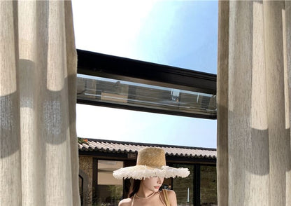 Strapless Plaid Maxi A-Line Dress