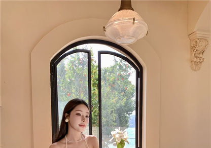 Strapless Plaid Maxi A-Line Dress