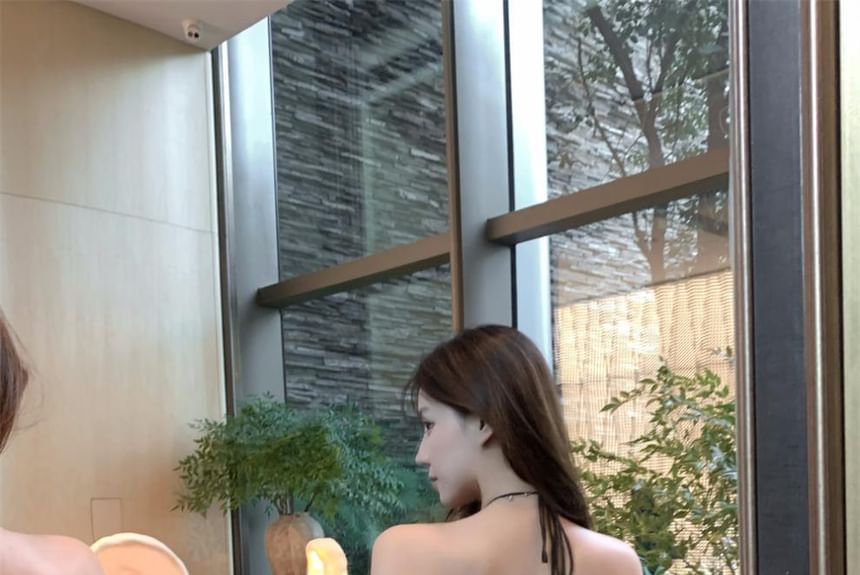 Halter Plain Strappy Maxi Sundress