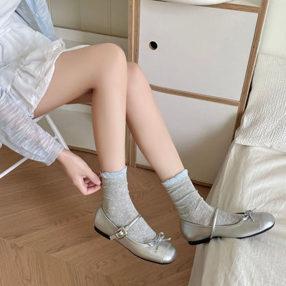 Bow Pointelle Socks