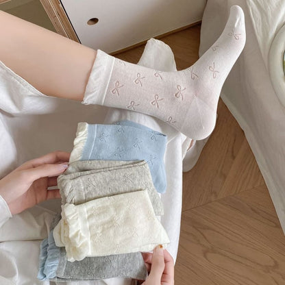 Bow Pointelle Socks