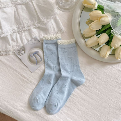 Bow Pointelle Socks