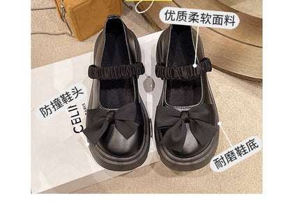 Bow Platform Mary Jane Shoes