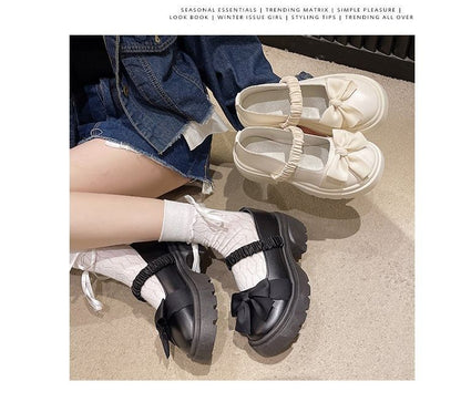 Bow Platform Mary Jane Shoes