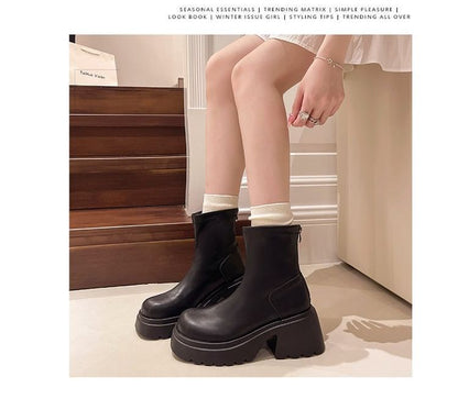 Platform Chunky Heel Short Boots