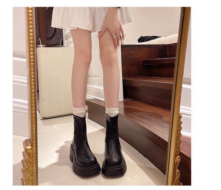 Platform Chunky Heel Short Boots