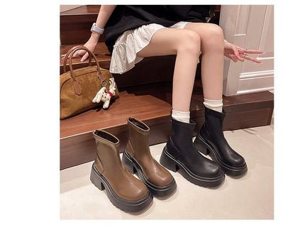 Platform Chunky Heel Short Boots