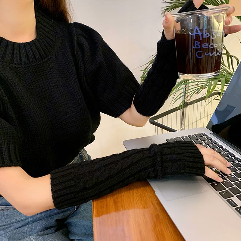 Plain Knit Arm Sleeves