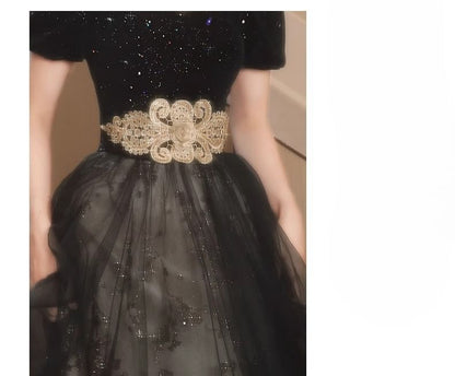 V-Neck Tiered Tulle A-Line Evening Gown (Various Designs)