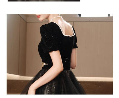 V-Neck Tiered Tulle A-Line Evening Gown (Various Designs)