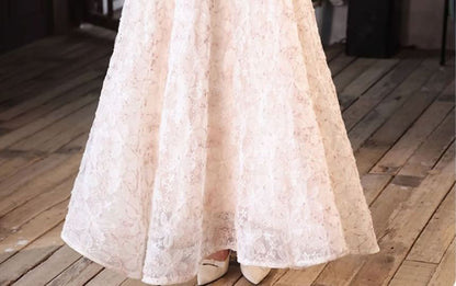Off-The-Shoulder Floral Embroidered A-Line Evening Gown